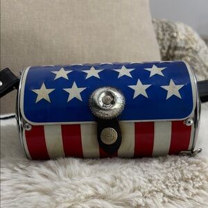 Little Earth USA Flag Flair Barrel Style Cylinder Crossbody Bag